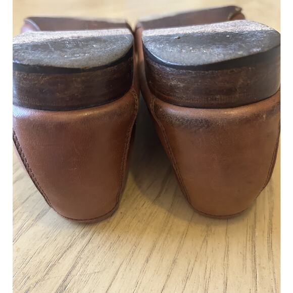 VTG Polo Ralph Lauren Penny Loafers Mens 9 Leather Full Strap Slip On Tan Italy - Picture 14 of 16